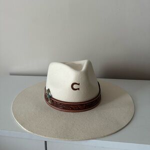 Elegant Cream Fedora with Brown Band